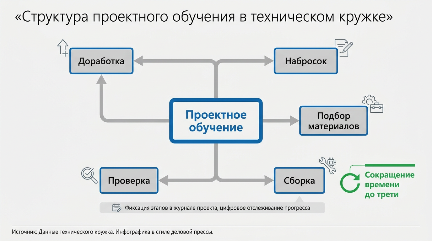 Структура проектного обучения в технических кружках