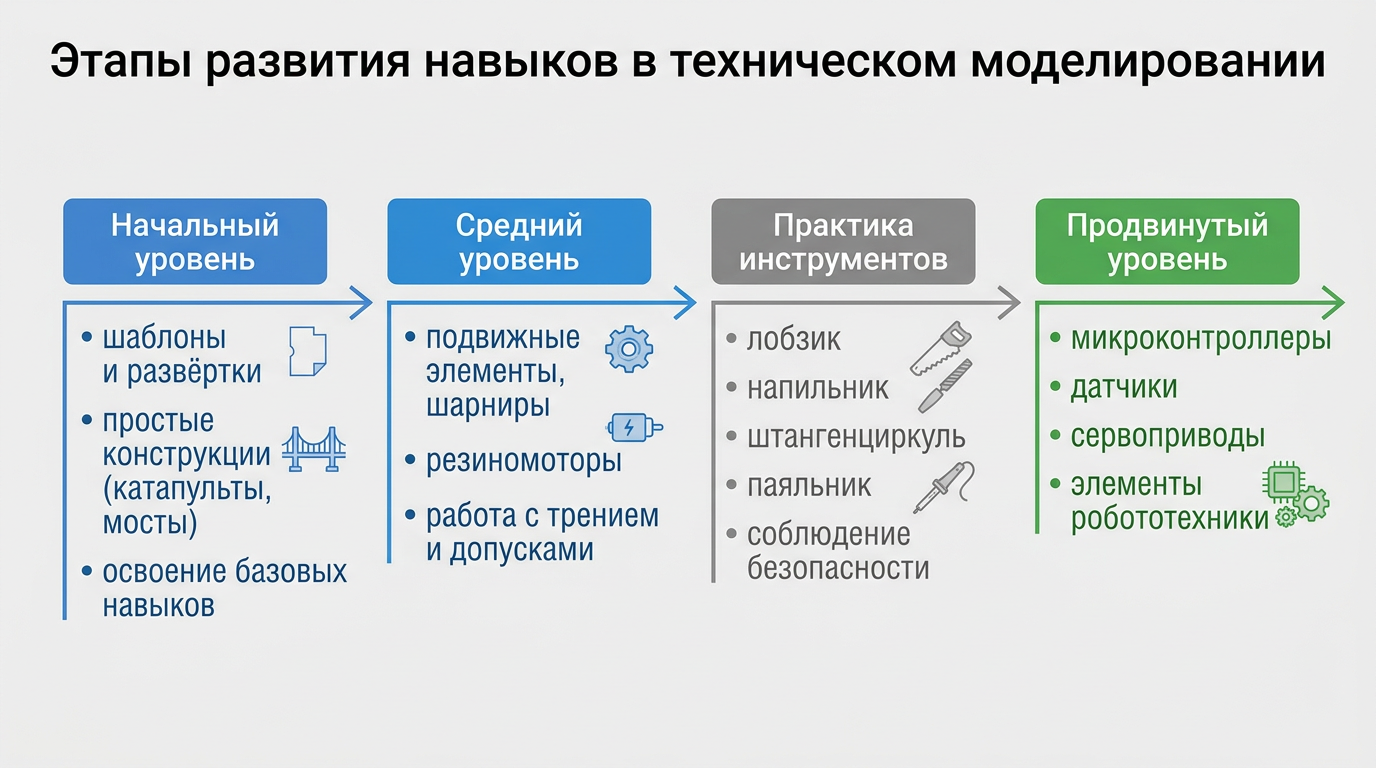 Этапы развития навыков в техническом моделировании